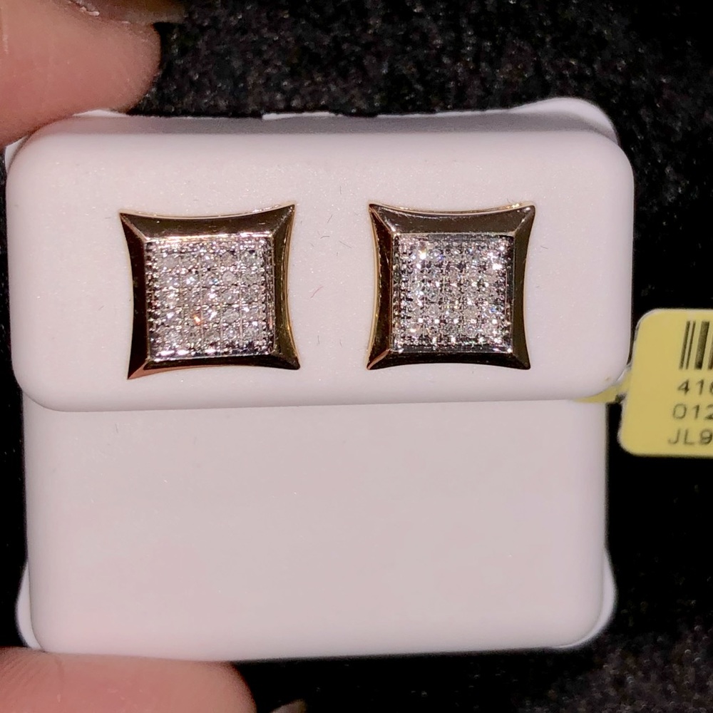 10k GOLD REAL DIAMOND Earrings NOTCZ NOTMOISSANITE